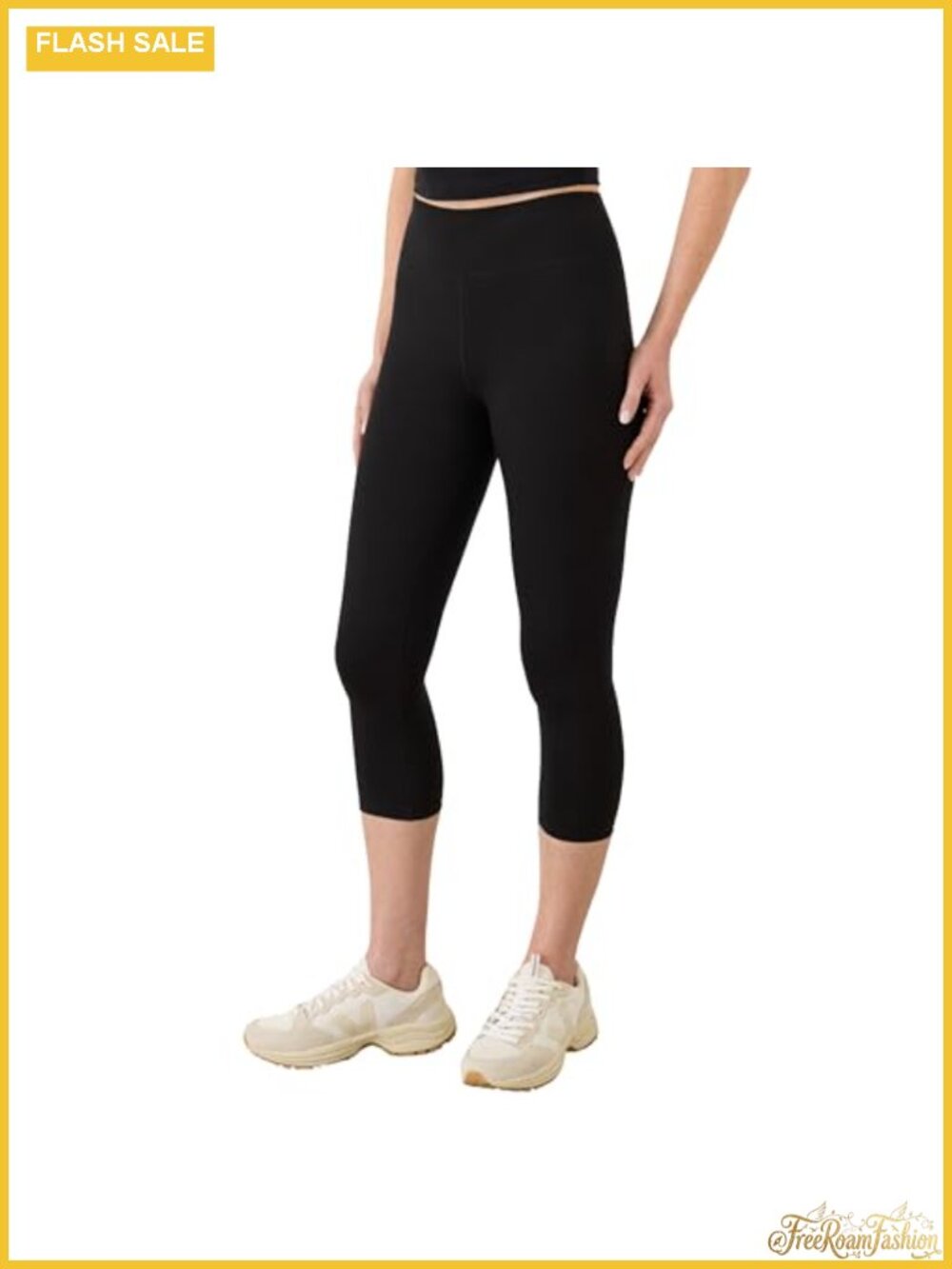 Organic Cotton Cropped Leggings High Waist Mid-Calf Active Lounge